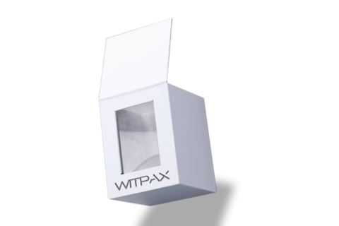 Flip-top box with window