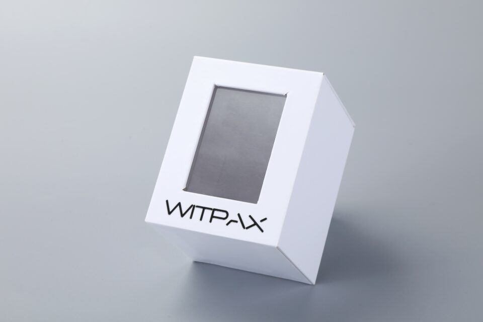 Flip-top box with window