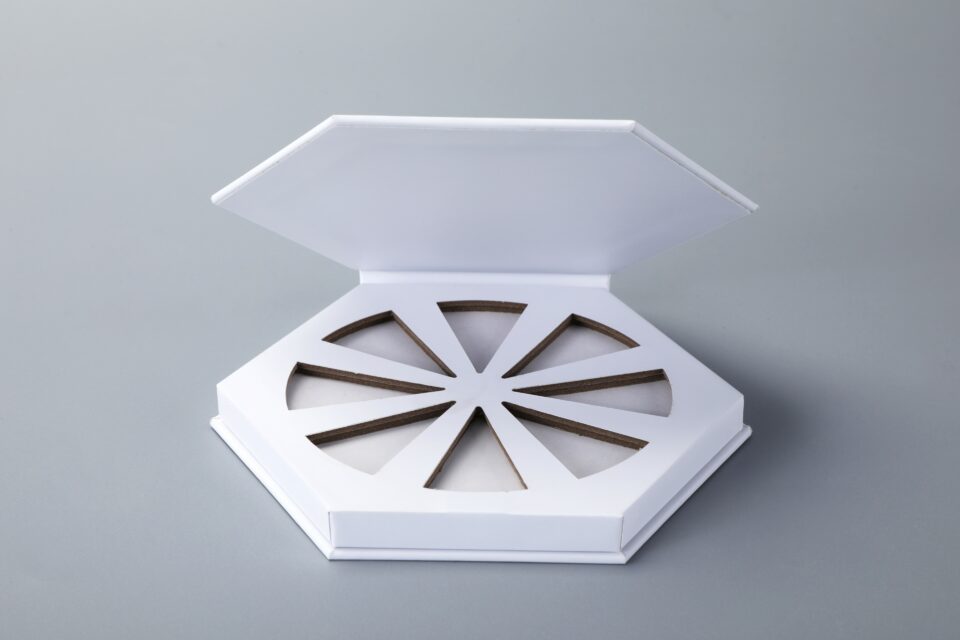 Hexagon book style rigid boxes
