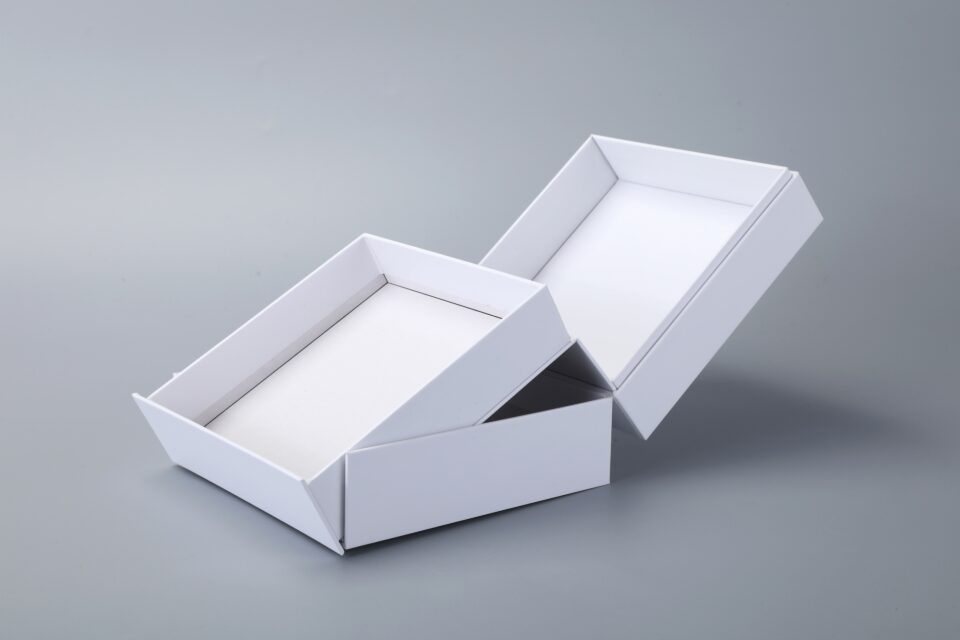 Two-tier hinged lid boxes