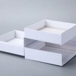 Two-tier hinged lid boxes