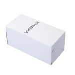 A white rectangular custom packaging box presented against a plain background.