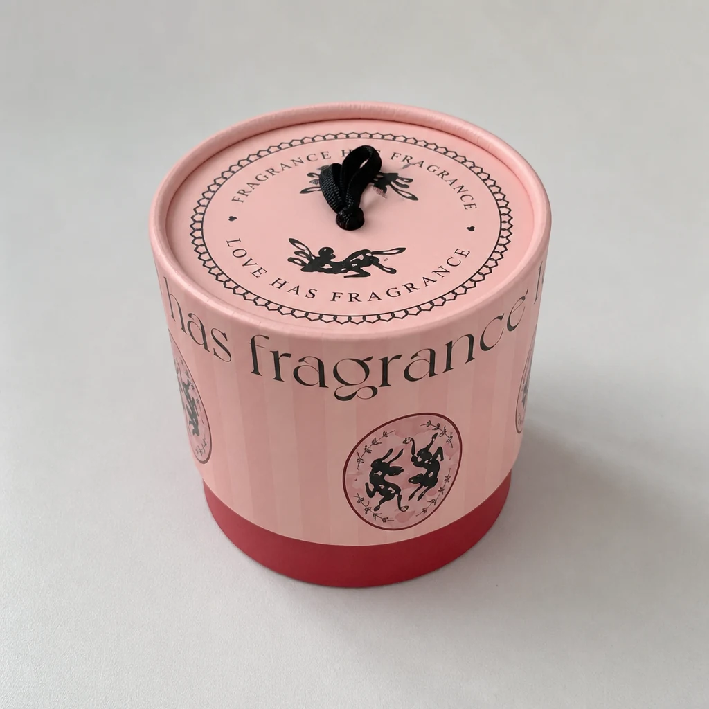 Round shaped lift-off lid boxes with string round gift box top angle
