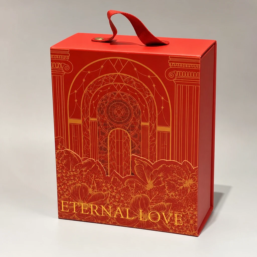 Double sided portable gift box packaging box top angle