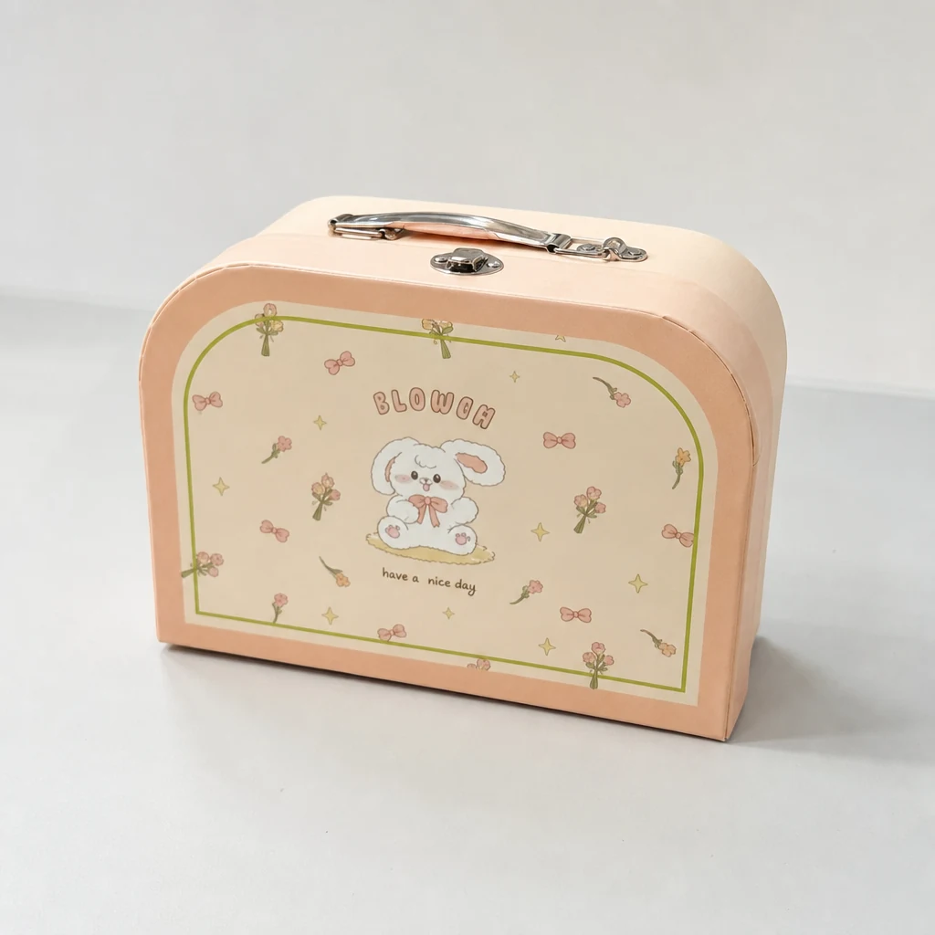 Custom shaped flip-top gift box with lock packaging box top angle