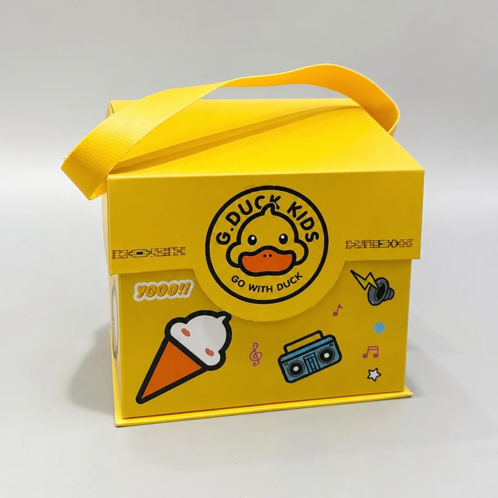 Custom portable magnetic closure gift box packaging box top angle