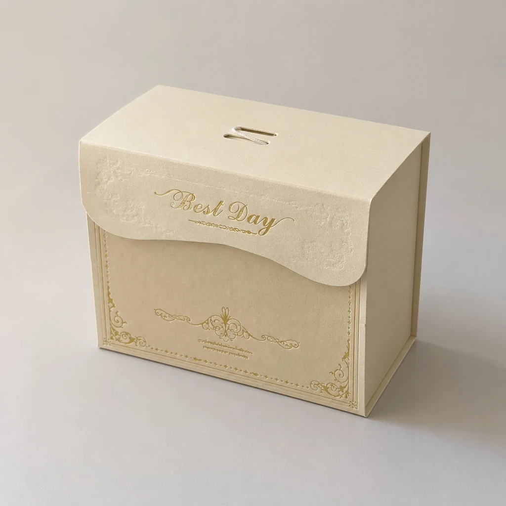 Custom texture flip top gift box with string packaging box top angle