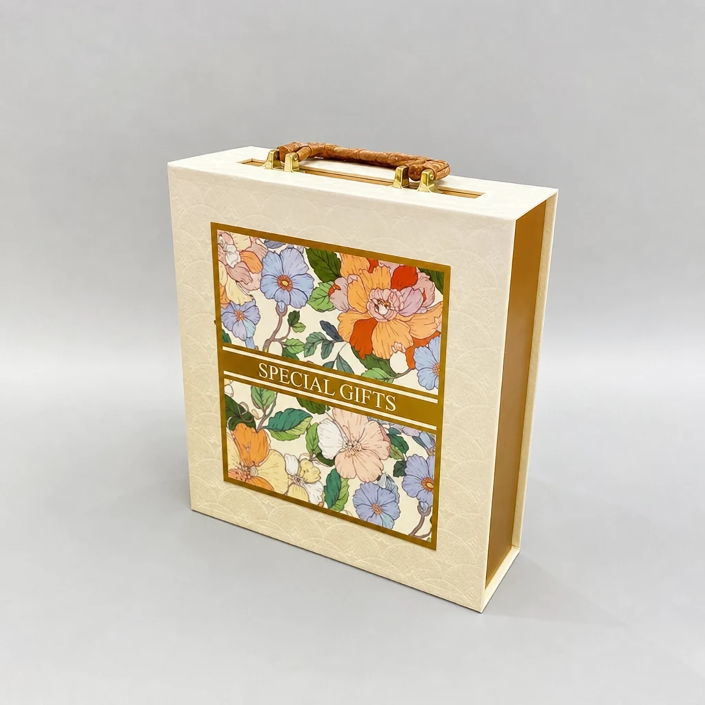 Luxury portable flip top gift Box packaging box top angle