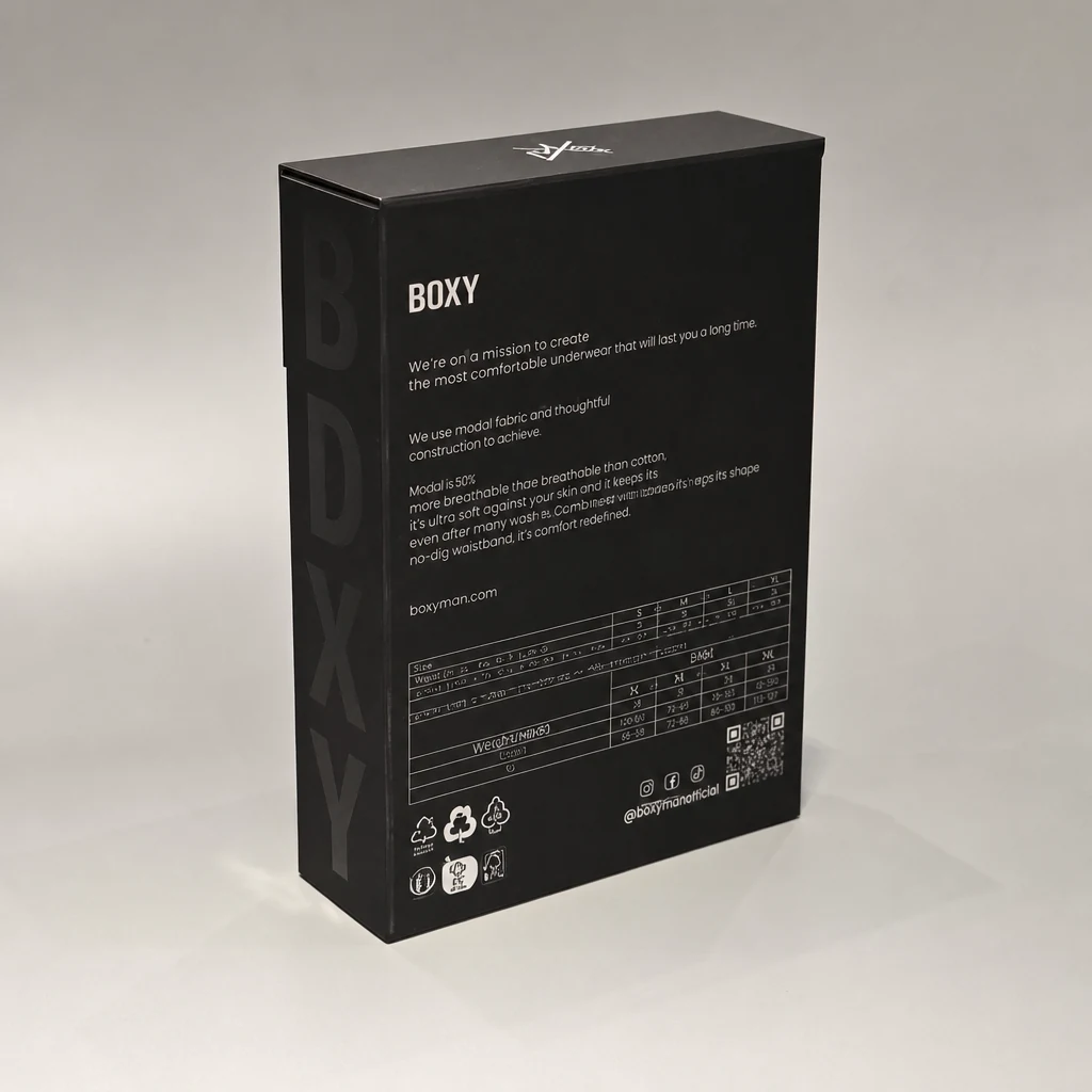 Customized flip-top underwear box packaging box front angle