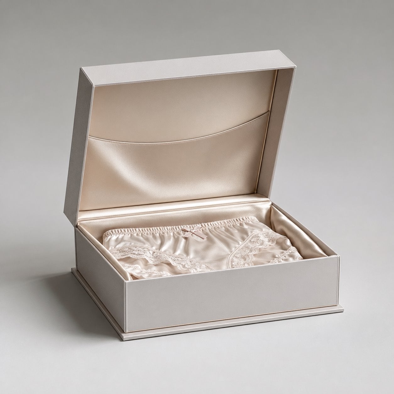 Customized flip-top underwear box packaging feature image showing Delicate Protection: Silk-Lined & Smooth Finishes