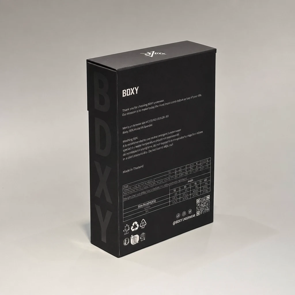 Customized flip-top underwear box packaging box top angle