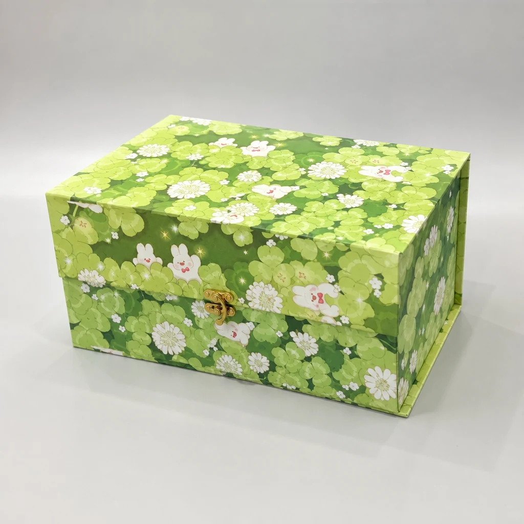 Customized flip-top gift box with lock packaging box top angle