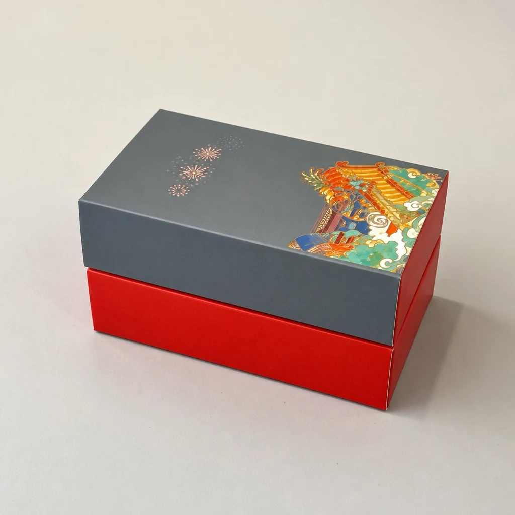Flip top gift box with insert packaging box top angle