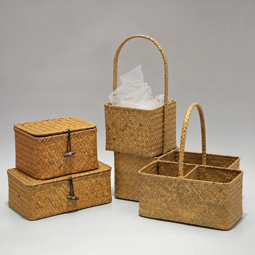 Woven portable box packaging box front angle