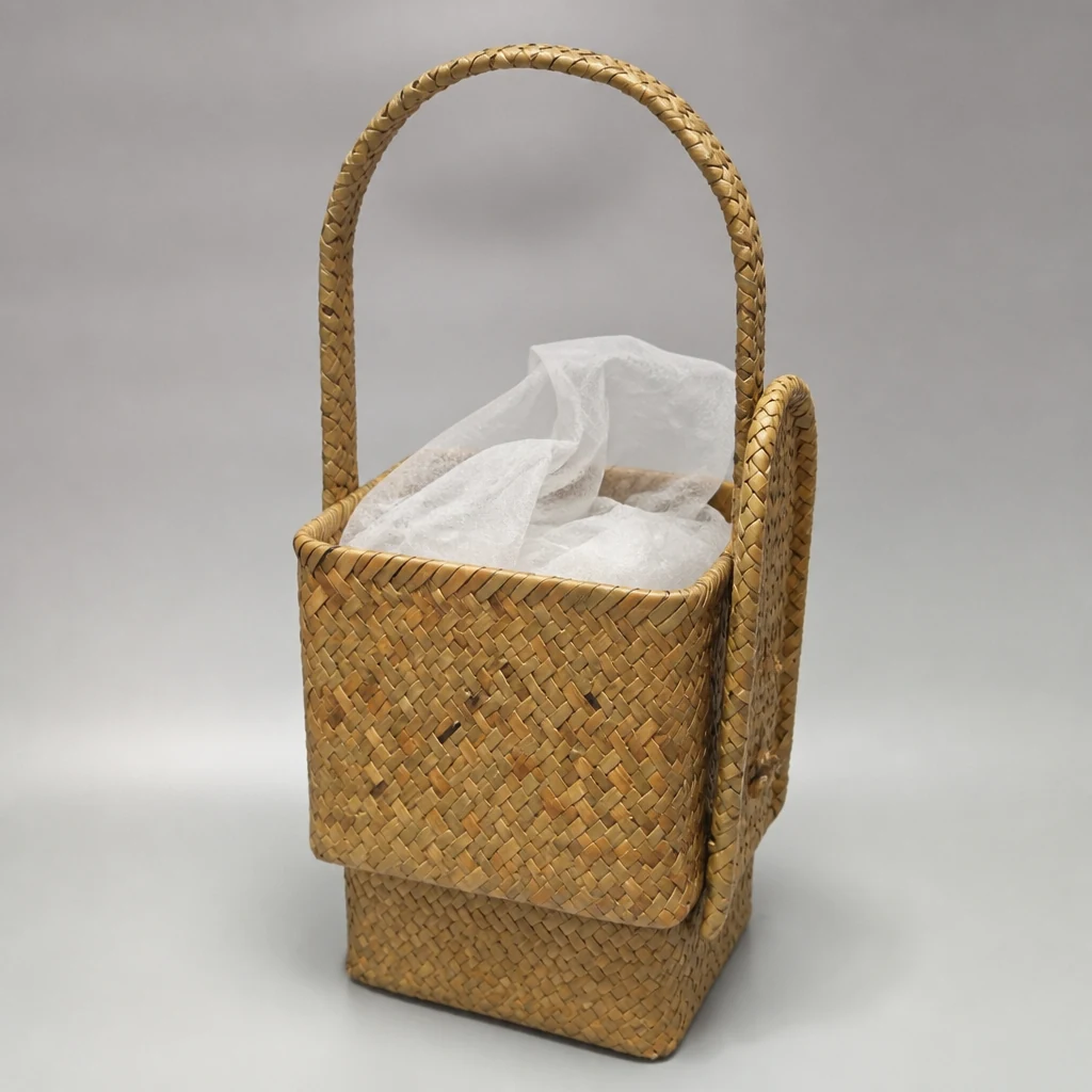 Woven portable box packaging box top angle