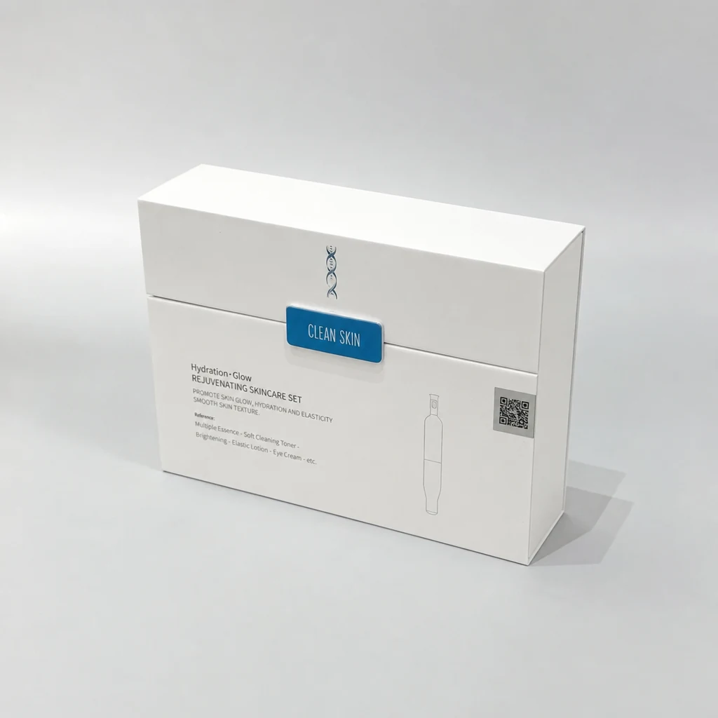 Customized flip-top skin care gift box packaging box top angle