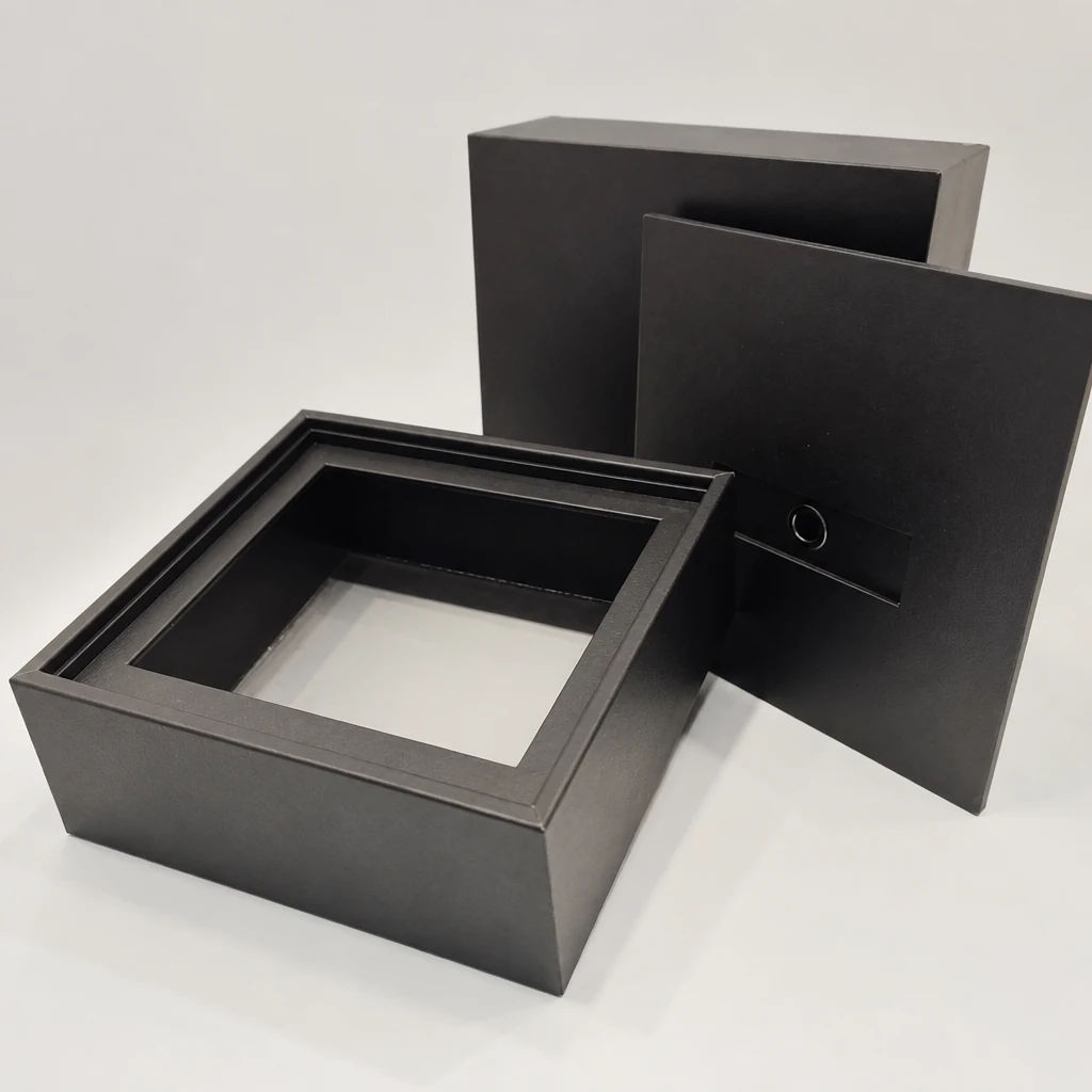 High-end dark telescope clothing box packaging box front angle