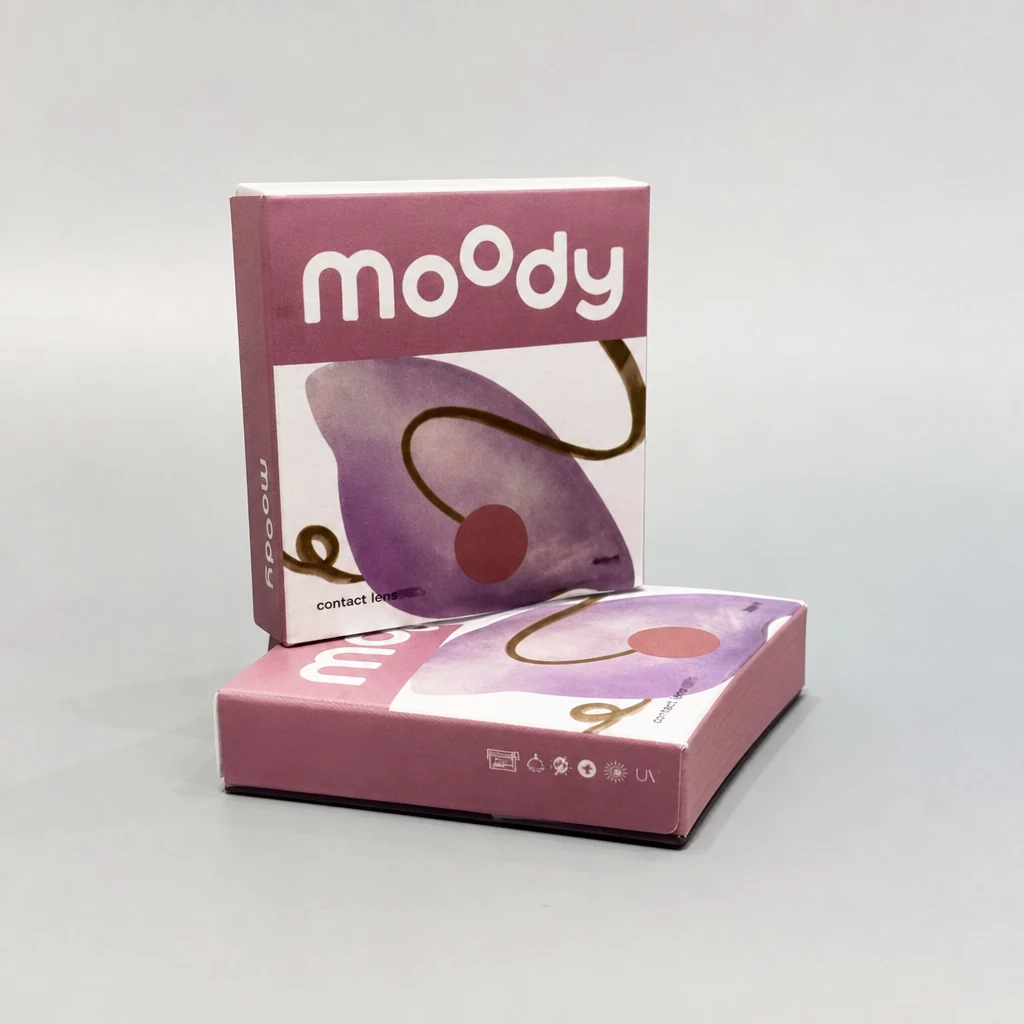 Custom contact lens folding carton packaging box front angle