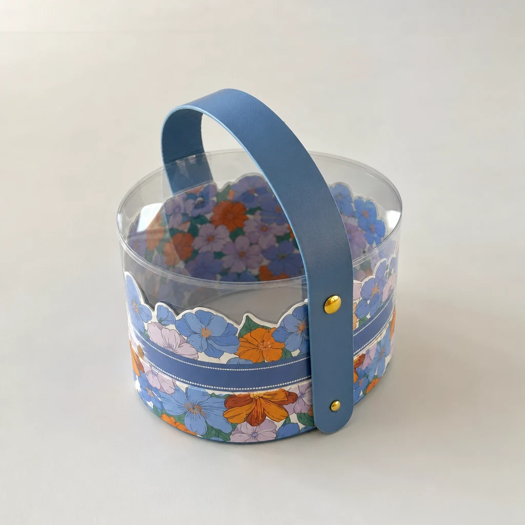 Oval portable lift-off lid gift box packaging box top angle