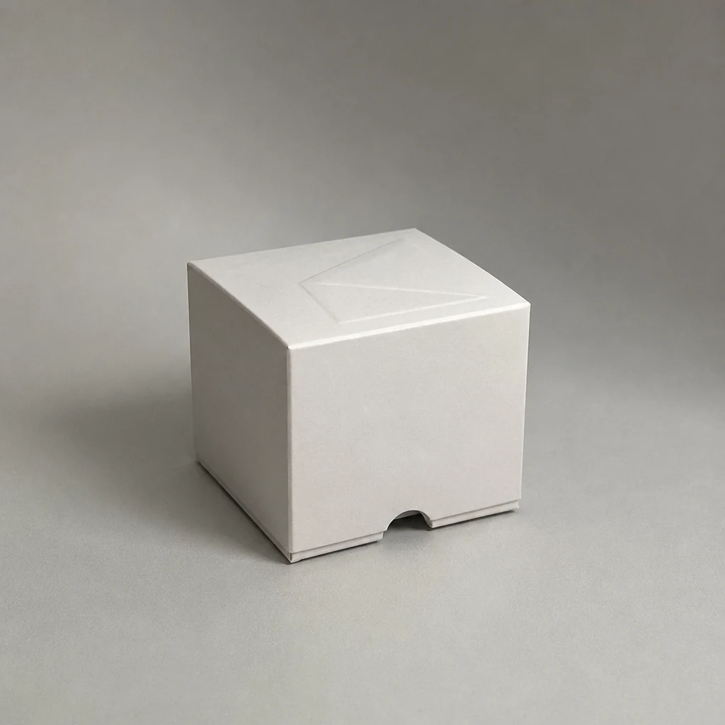 Custom lift-off lid hearing aid box packaging box front angle