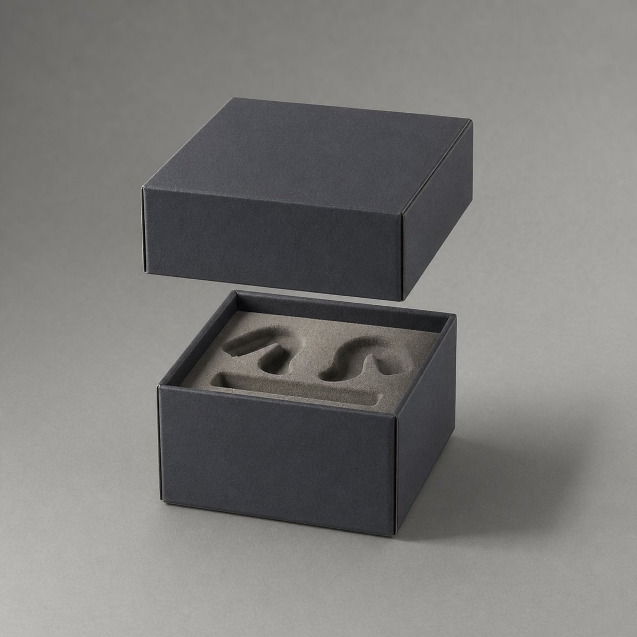 Custom lift-off lid hearing aid box packaging feature image showing Trusted Security: Compact & Impact-Resistant