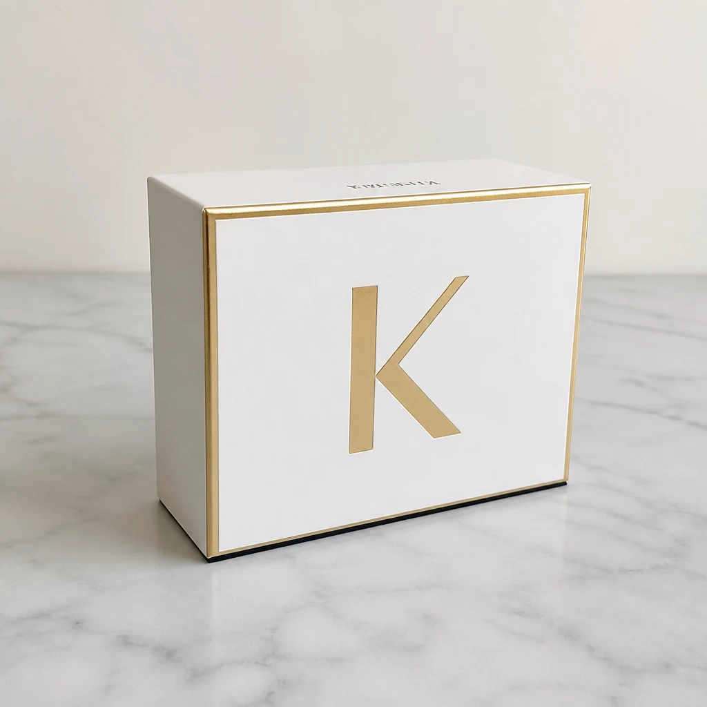 Custom lift-off lid toiletries box packaging box front angle