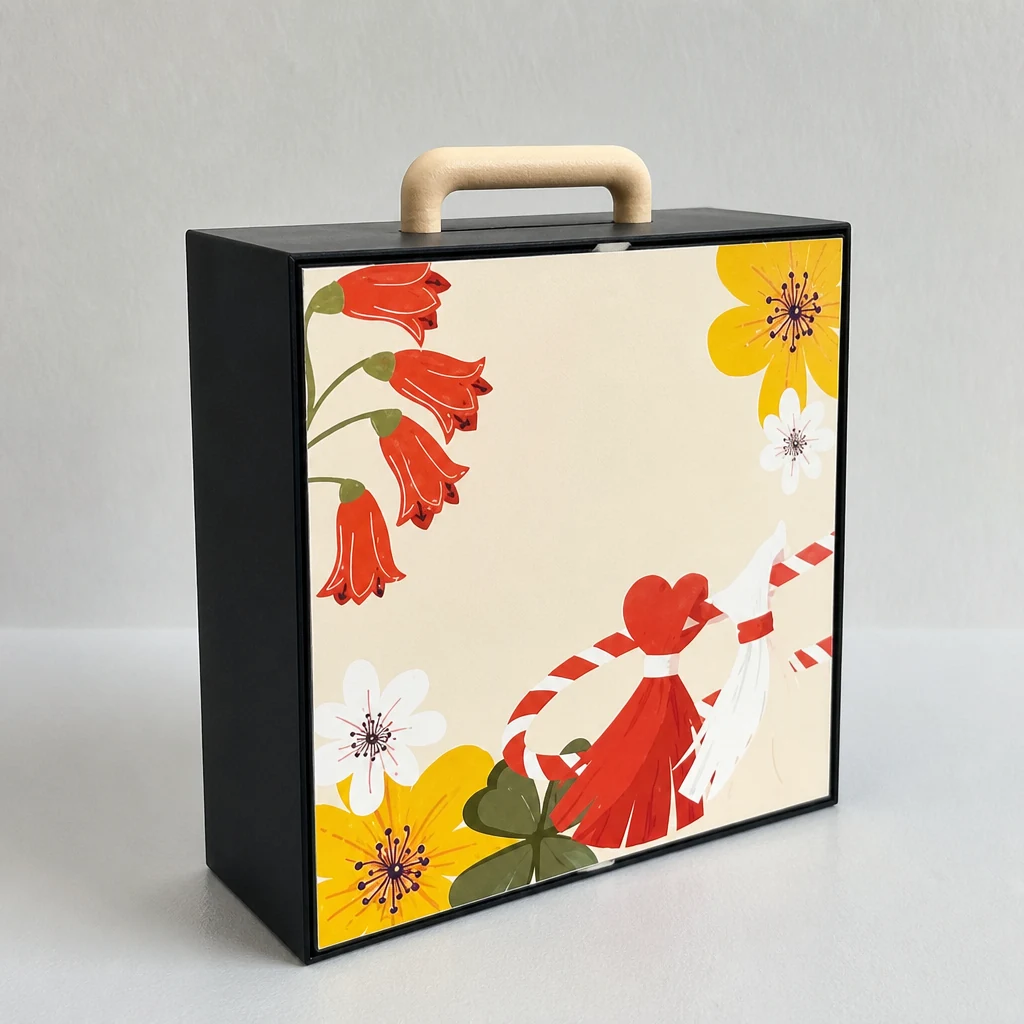 Custom portable lift-off lid gift box packaging box front angle