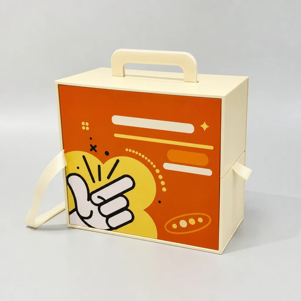 Custom portable lift-off lid boxes packaging box top angle