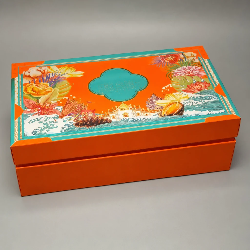 Custom shoulder neck food box packaging box top angle