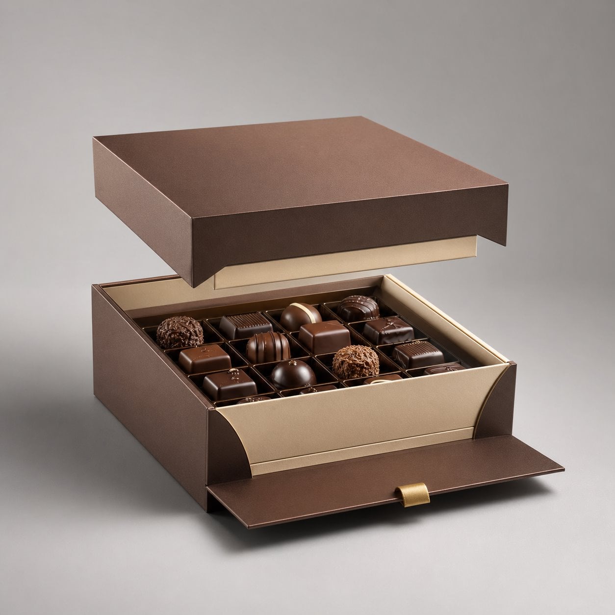 Custom lift-off lid chocolate box packaging feature image showing Sweet Protection: A Deliciously Safe Reveal