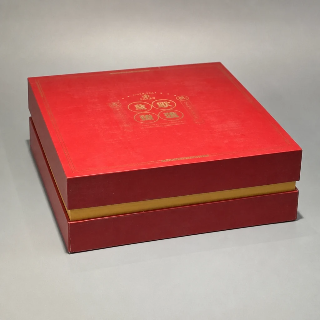 Custom red shoulder neck rigid box rigid box front angle