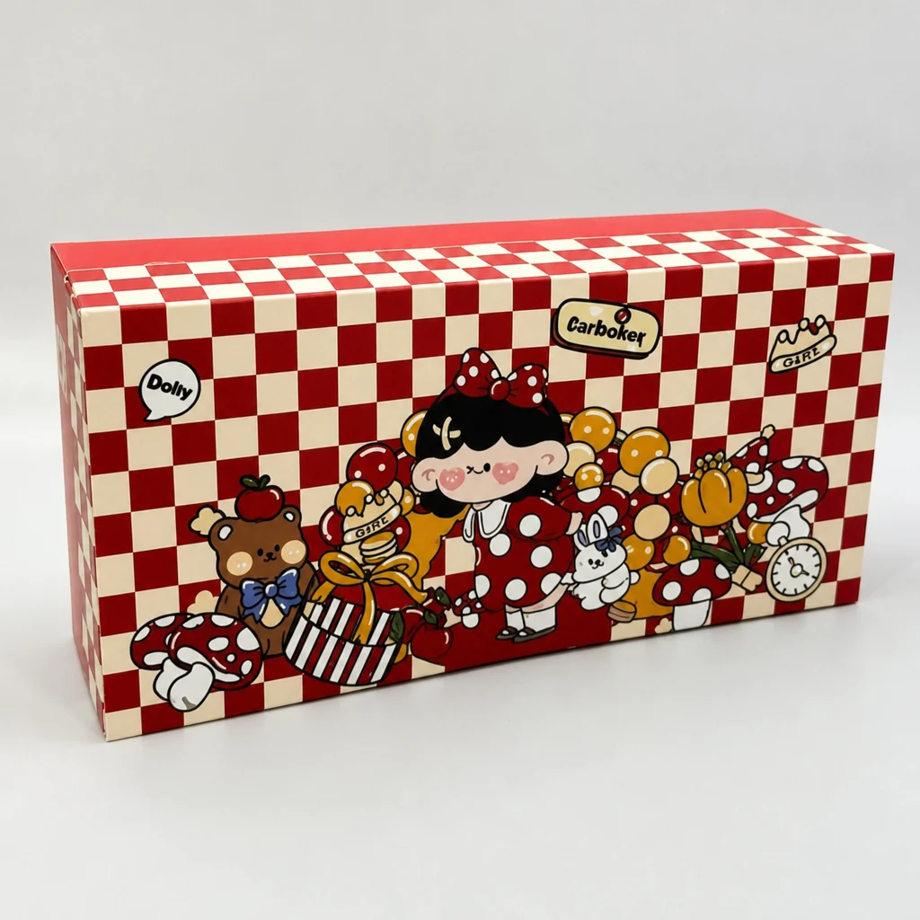Custom pattern shoulder neck gift box packaging box front angle