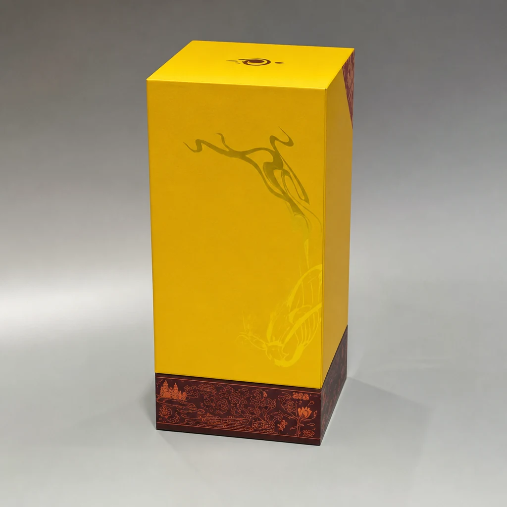 Custom lift-off lid wine box packaging box top angle
