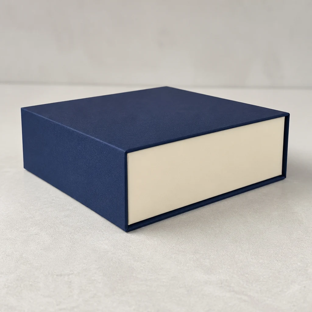 Custom shaped collapsible rigid box rigid box front angle