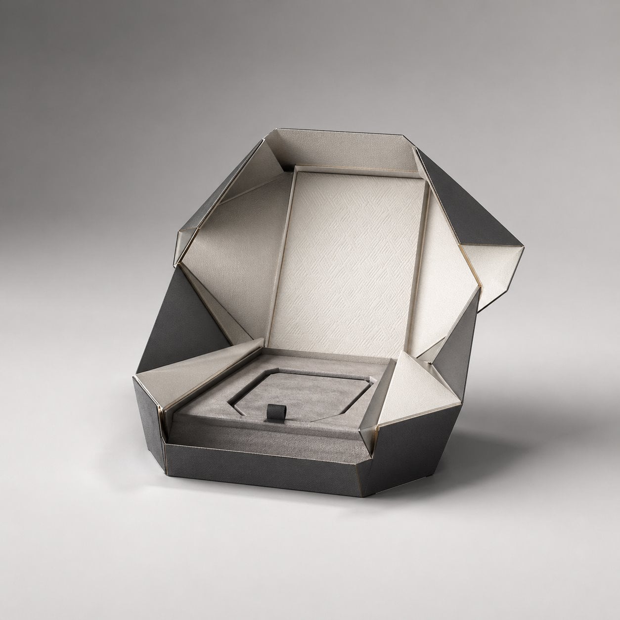 Custom shaped collapsible rigid box packaging feature image showing Functional Art: Easy Assembly, High Impact