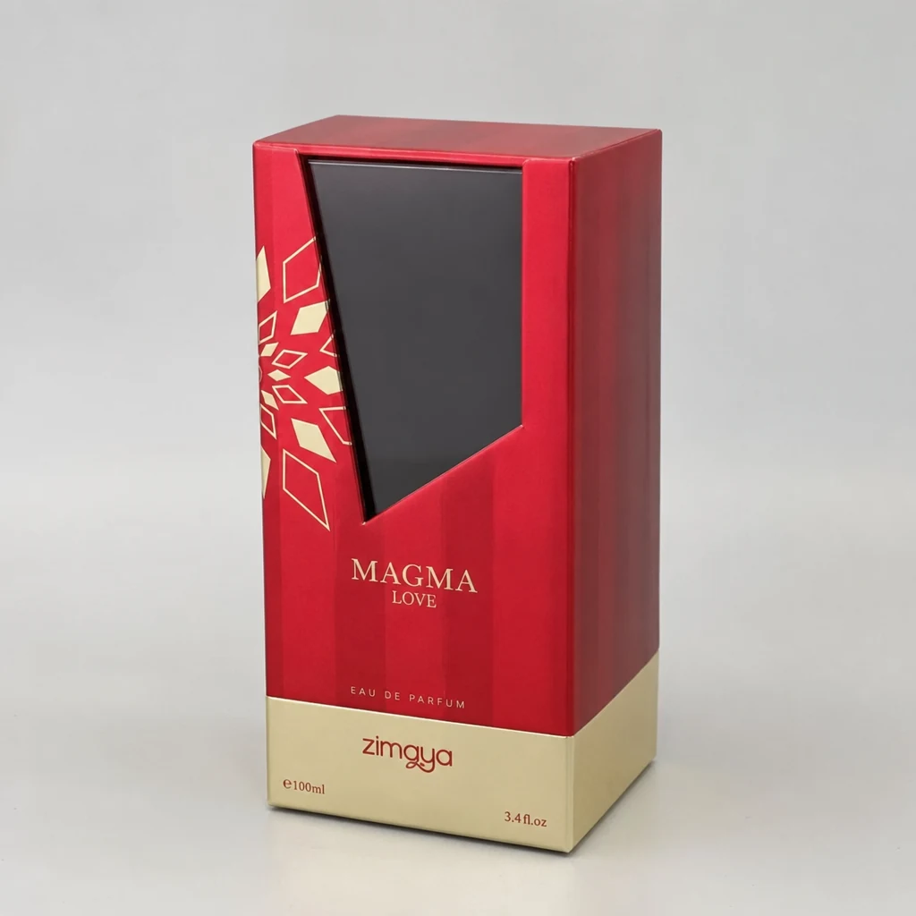 Handmade window patching perfume box packaging box front angle
