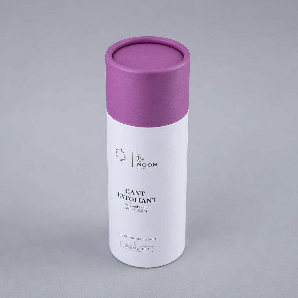 Handmade cylinder cosmetic box packaging box top angle