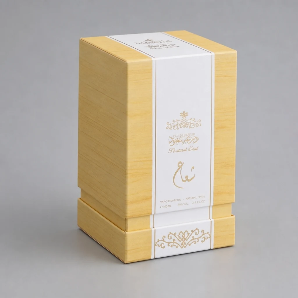 Handmade foil stamping perfume box packaging box front angle