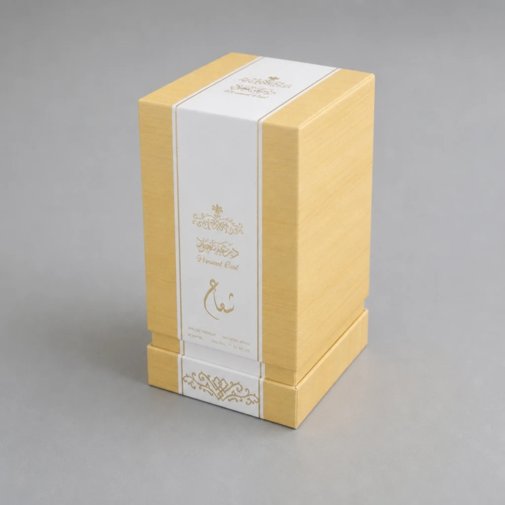 Handmade foil stamping perfume box packaging box top angle
