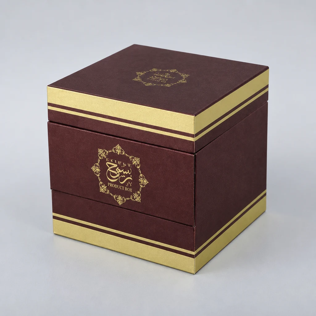 Handmade special-shaped lid and base box packaging box top angle