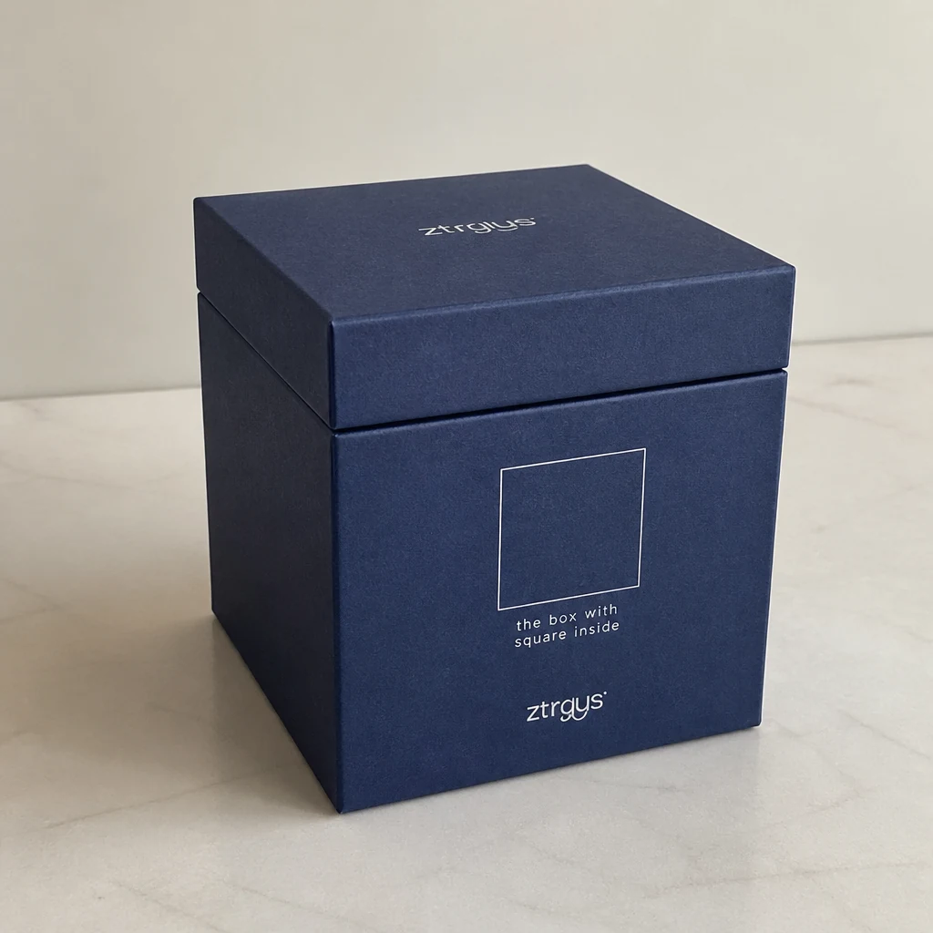 Handmade UV printing lid and base box packaging box front angle