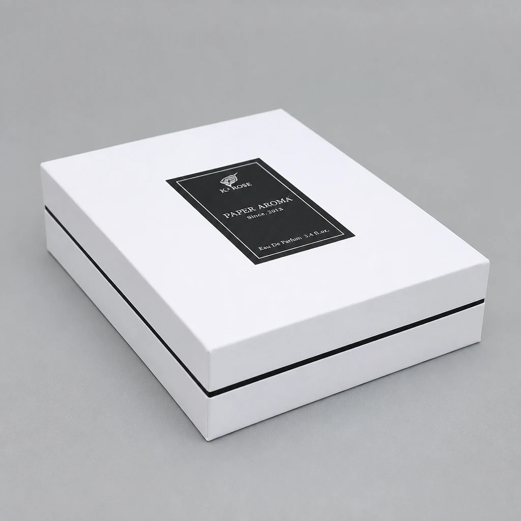 Handmade lid and base box packaging box front angle