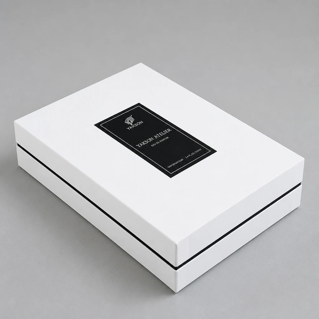 Handmade lid and base box packaging box top angle
