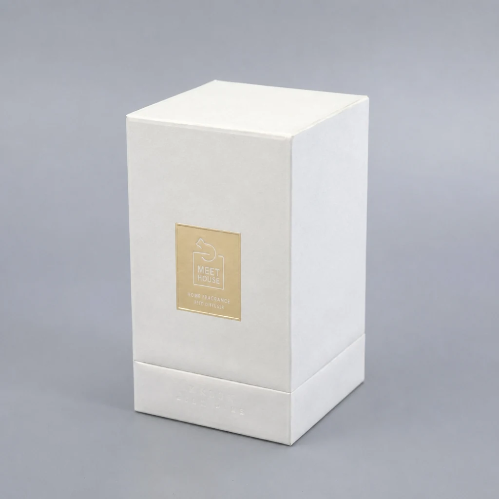 Handmade lid and base box packaging box front angle