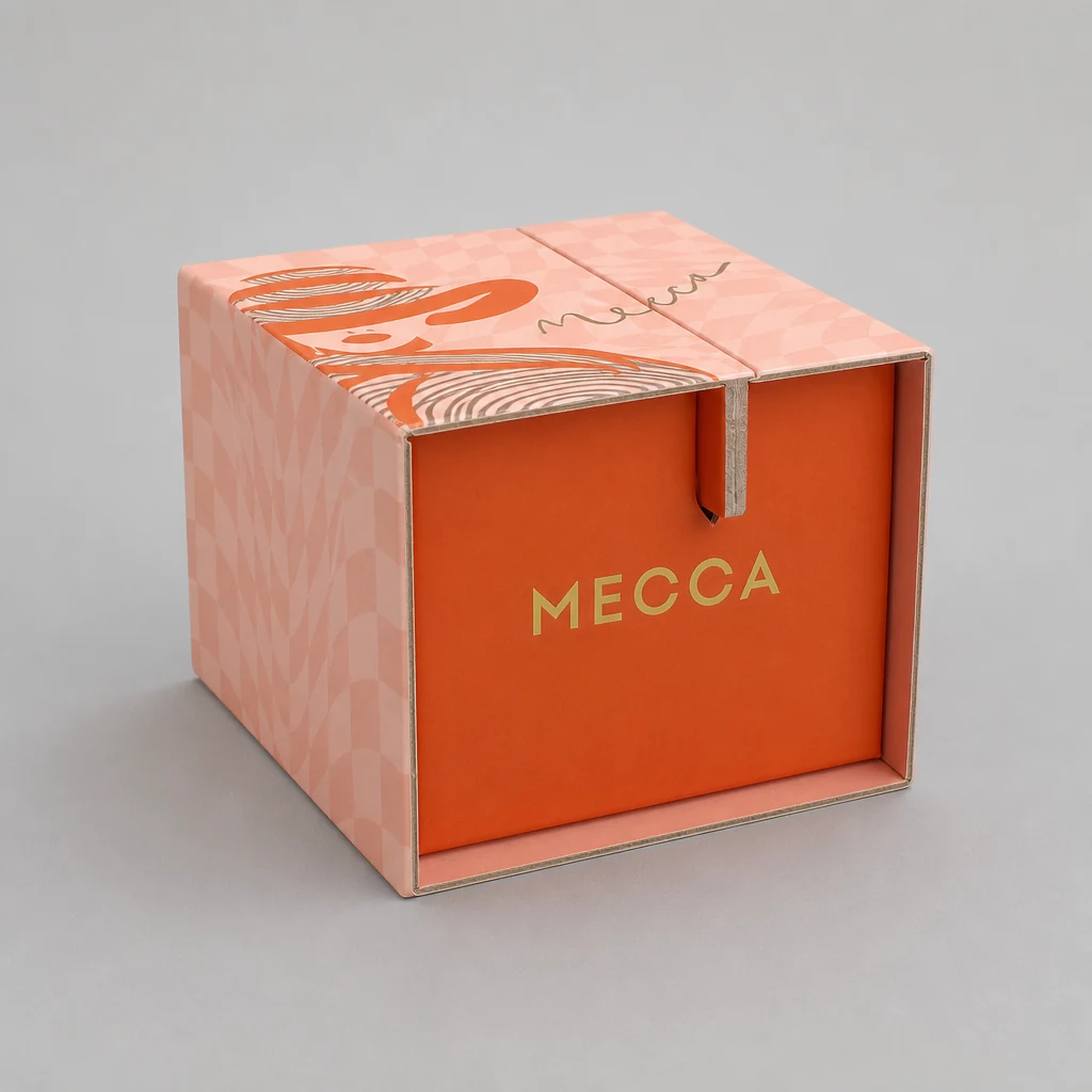 Handmade folding paper box packaging box front angle