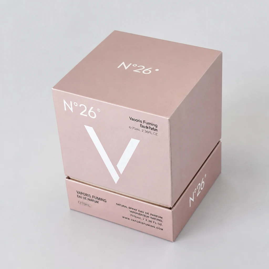 Handmade UV printing perfume box packaging box top angle