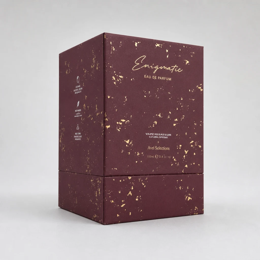 Handmade lid and base box packaging box front angle