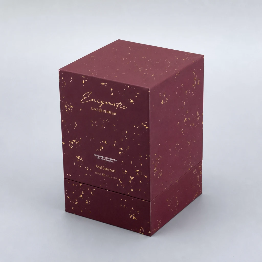 Handmade lid and base box packaging box top angle