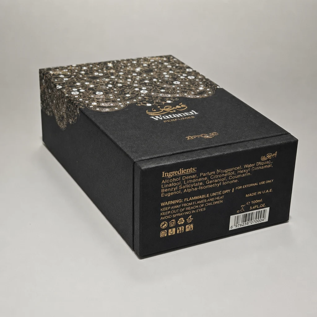 Foil stamping perfume box packaging box front angle