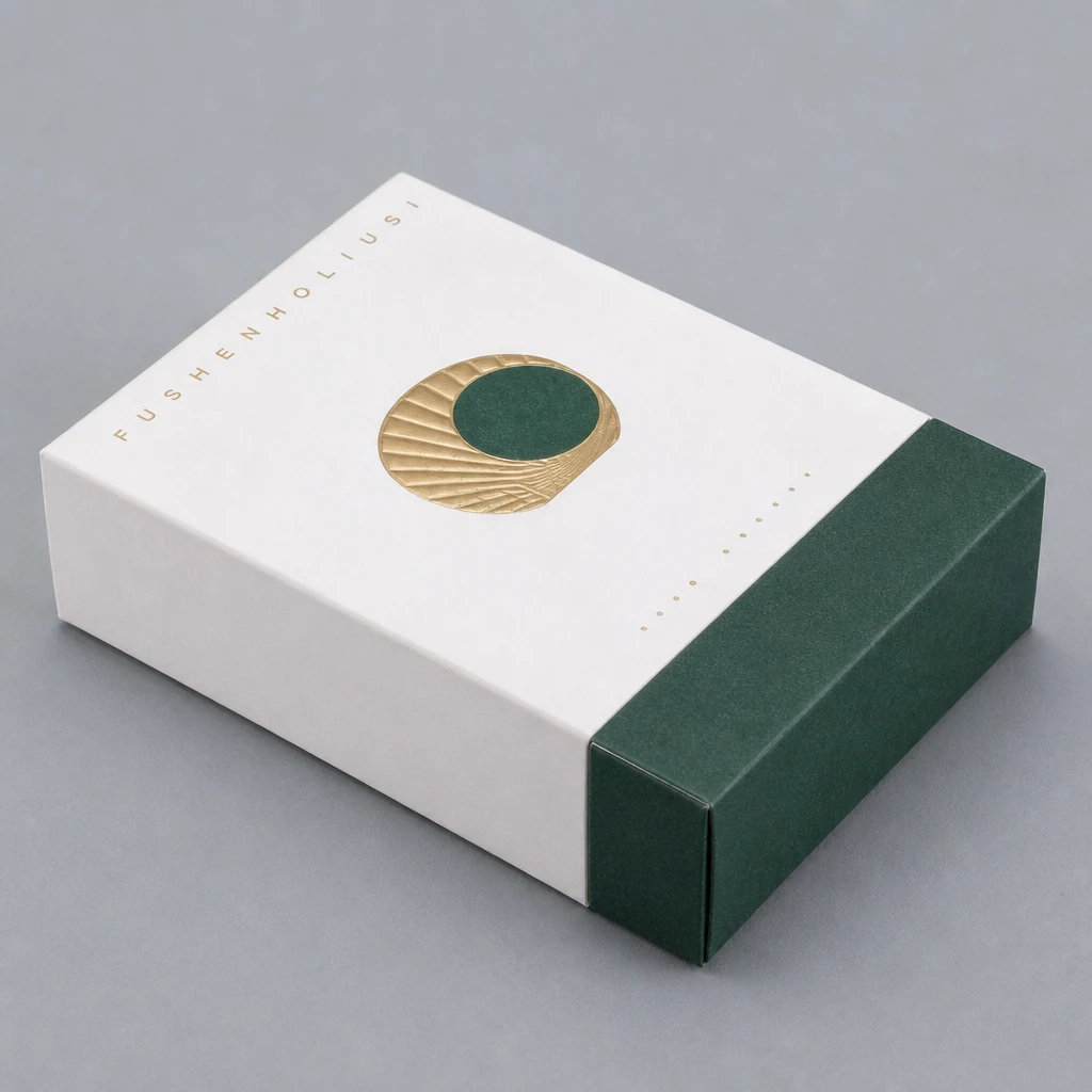 Handmade foil stamping cosmetic box packaging box top angle